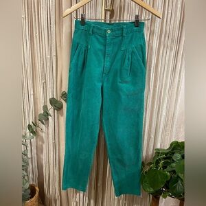 Vintage 1980s/1990s Liz Thomas Teal Green Corduroy Pants